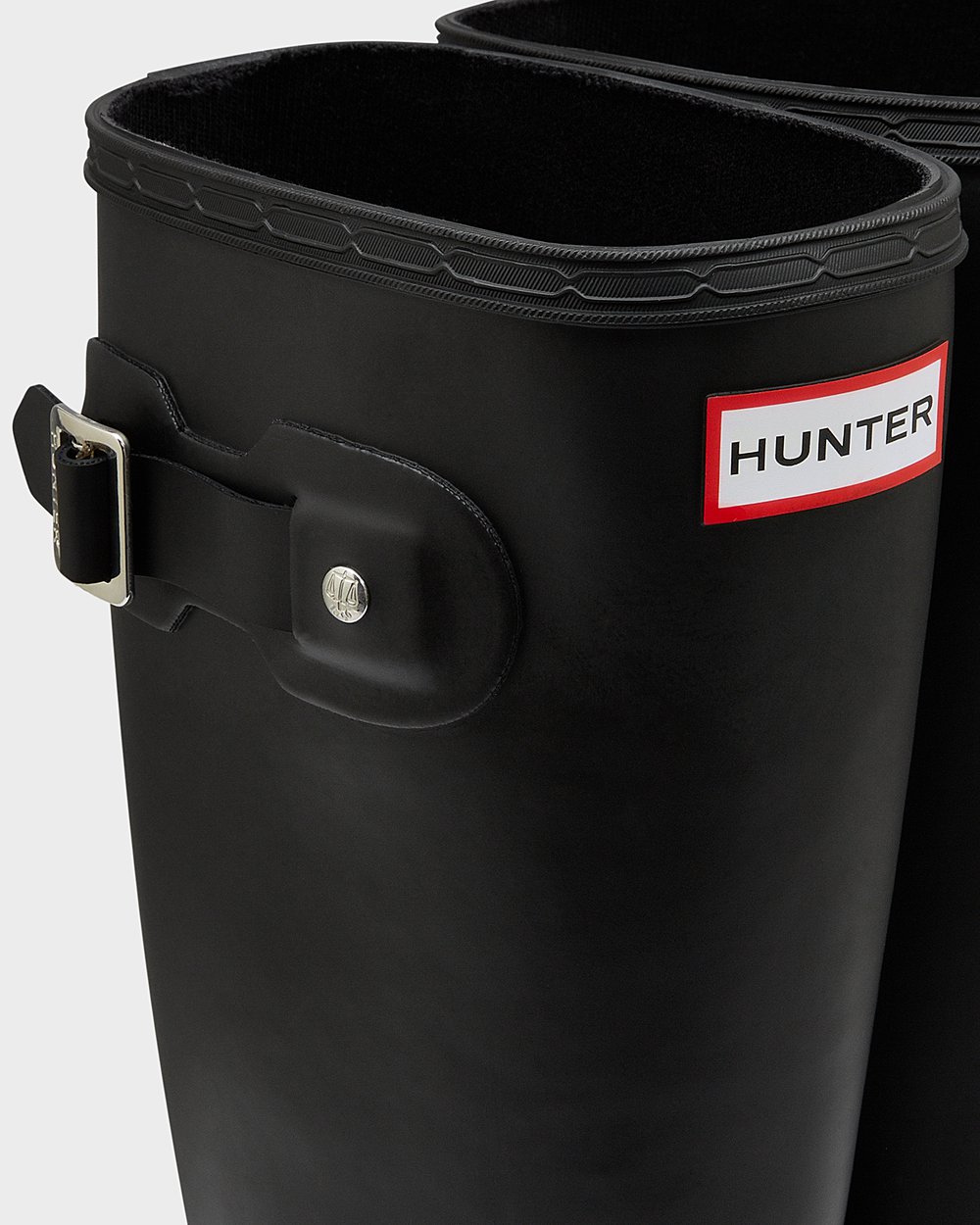 Womens Tall Rain Boots - Hunter Original Tour Foldable (72IMFPCAZ) - Black